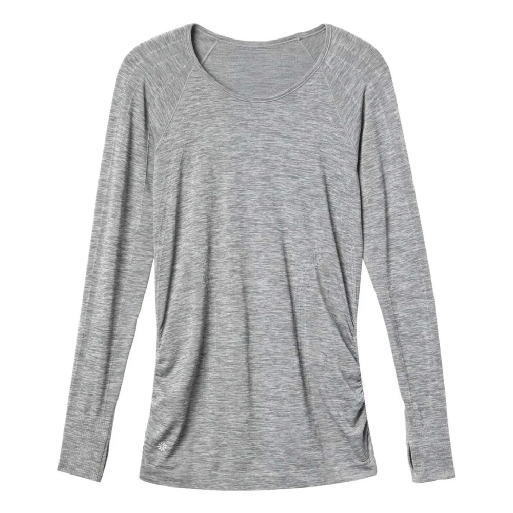 Athleta Speedlight Heather Gray Long Sleeve Top_4